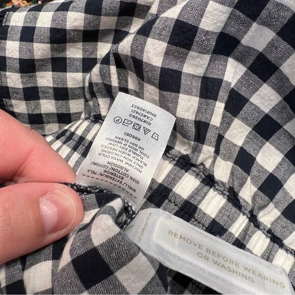 NWT LOFT Dark Blue & White Gingham Checkered Belted Shorts Women's Size Small - Picture 7 of 7